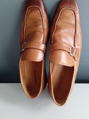 Magnanni Cognac Leather Bit Loafers